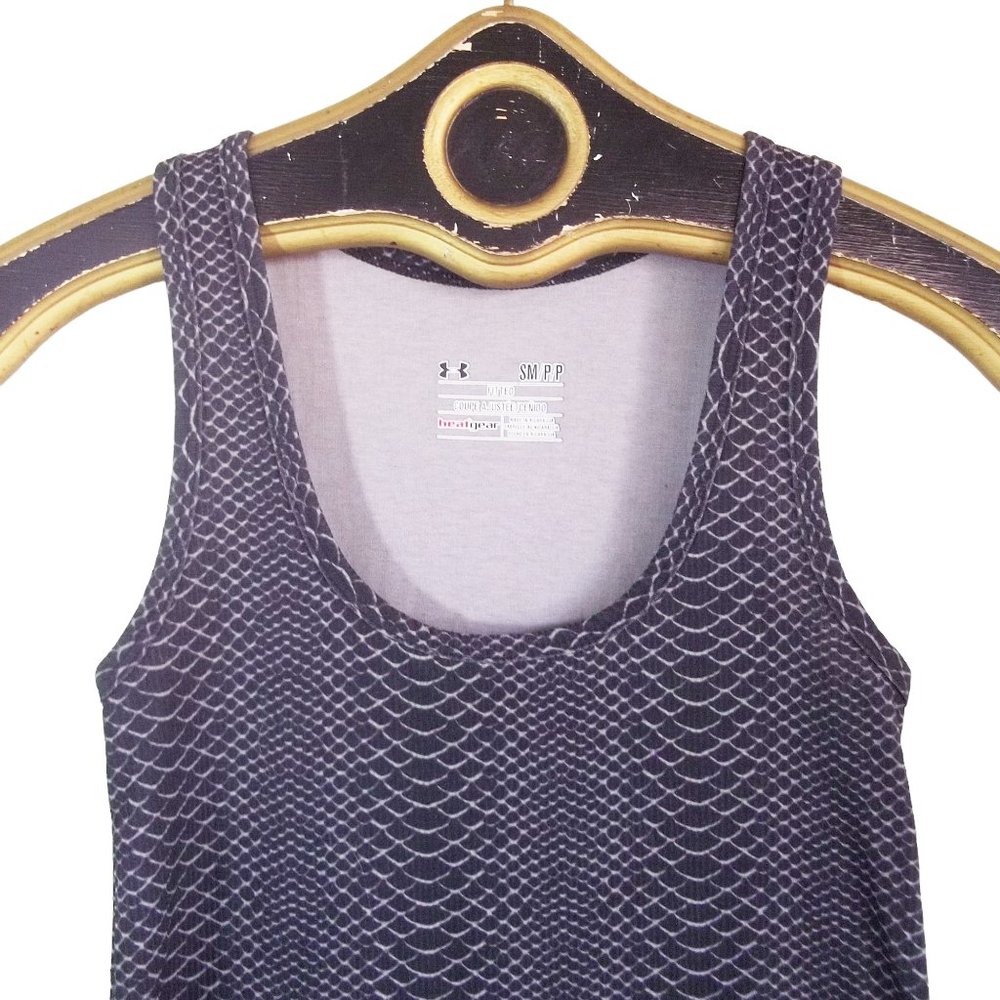 UNDER ARMOUR Heat Gear Womens Snake Python Print Ribbed Tank Top Sz SM/P/P - Picture 3 of 4